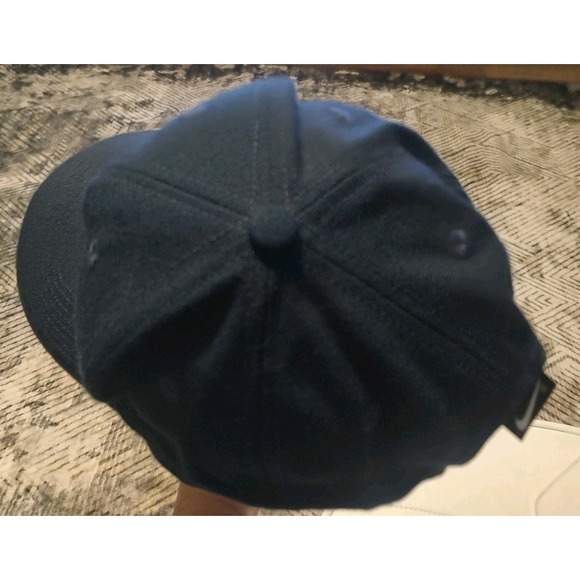 Vintage 90s Nike Spell Out Embroidered Swoosh SnapBack Hat Blue Yellow - Picture 7 of 13